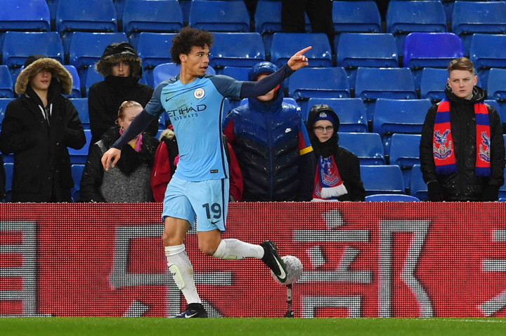Leroy Sane menggandakan keunggulan timnya pada menit ke-71.