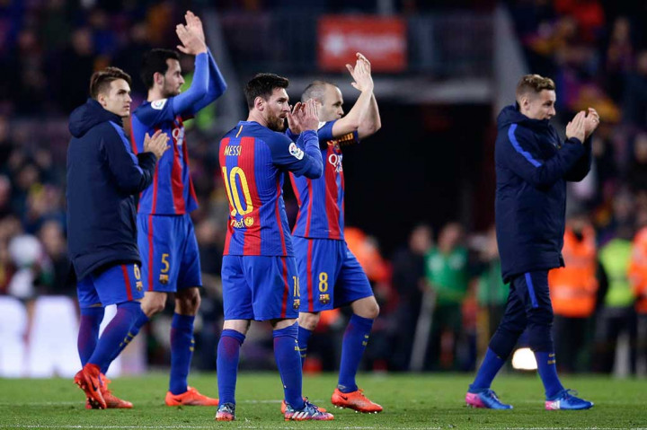 Hingga laga usai kedudukan tetap 1-1. Barca, juara sebanyak 28 kali, akan bertemu Alaves atau Celta Vigo pada final yang berlangsung pada Mei. AP/Manu Fernandez