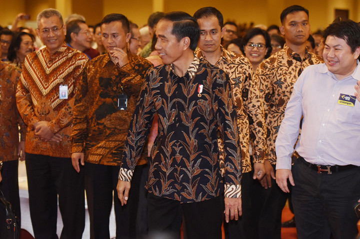Presiden Joko Widodo tiba di lokasi sosialisasi terakhir tax amnesty di JiExpo, Kemayoran, Jakarta Pusat.