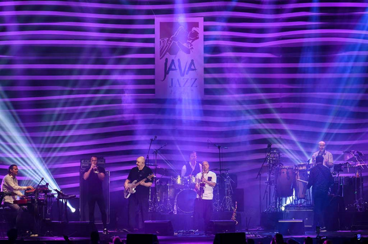 Band Mezzoforte tampil di Java Jazz Festival 2017 di JIExpo Kemayoran, Jakarta, Jumat (3/3/2017).