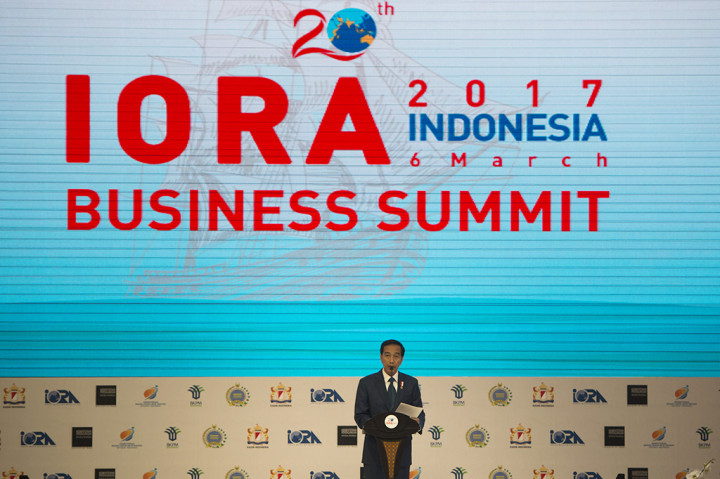 Dalam pidatonya, Jokowi menilai kawasan IORA menjadi samudera masa depan dan masa depan ekonomi dunia ada di kawasan tersebut.