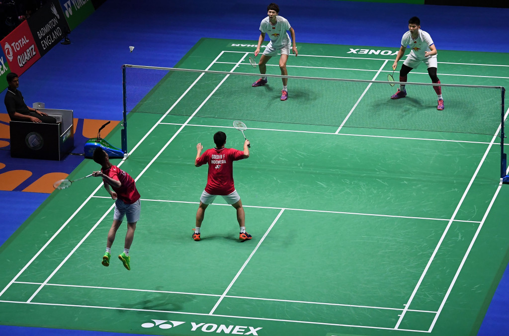 Kevin/Marcus menang dua gim langsung atas pasangan China, Li Junhui/Liu Yuchen, 21-19 dan 21-14 pada final yang berlangsung di Birmingham, Inggris, Minggu (12/3).