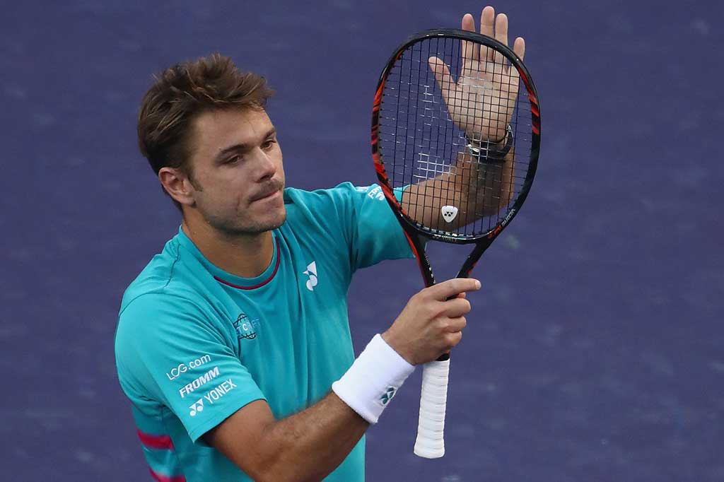 Petenis Stanislas Wawrinka melaju ke babak keempat turnamen Indian Wells Masters setelah mengalahkan Philipp Kohlschreiber 7-5, 6-3. 
