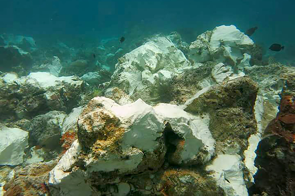 Di tengah perjalanan menuju Bitung, kapal itu kandas di atas sekumpulan terumbu karang di Raja Ampat. Kemudian boat menarik kapal itu pada saat air belum pasang sehingga merusak terumbu karang di bawahnya.
