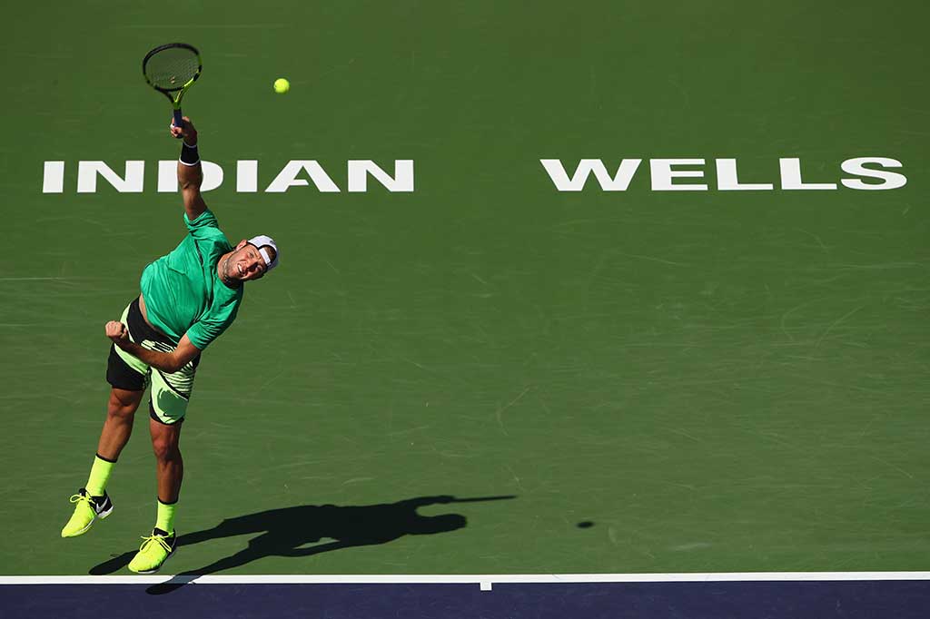 Dalam pertandingan itu Jack Sock melancarkan servis keras serta permainan forehand yang akurat untuk mengalahkan petenis nomor lima dunia Kei Nishikori.