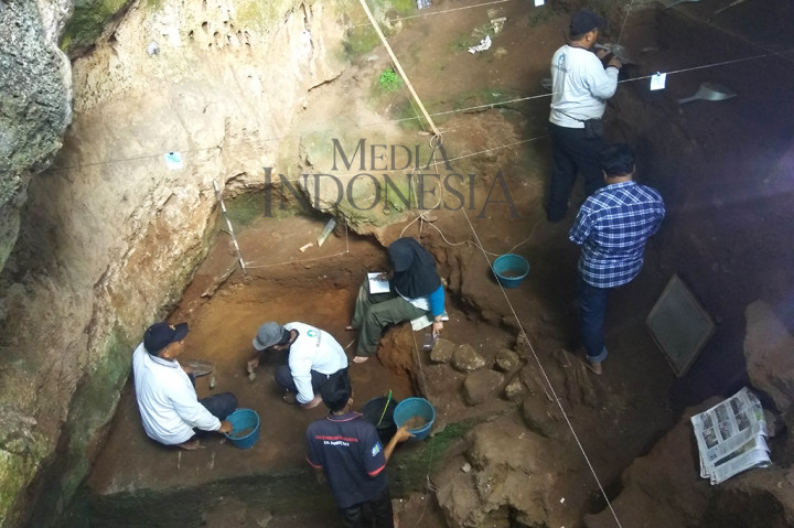 Dari penelitian yang dilakukan sejak tahun 2000, total telah ditemukan 7 kerangka manusia purba zaman mesolitik di lokasi yang sama. MI/Depi Gunawan