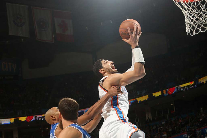 Pemain Oklahoma City Enes Kanter mencetak 24 angka hasil 8 dari 9 tembakannya dan melakukan 11 rebound.