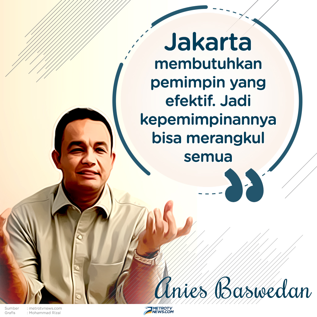 Calon gubernur DKI Anies Baswedan menegaskan Jakarta tak hanya membutuhkan pemimpin dan birokrasi kuat. Calon nomor urut 3 itu bakal melibatkan pihak lain untuk memajukan Ibu Kota Negara.