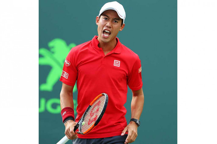 Unggulan kedua Kei Nishikori harus bermain tiga set untuk mengalahkan petenis Argentina Federico Delbonis. Nishikori menang 6-3, 4-6, 6-3.