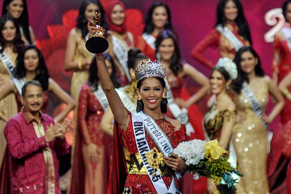 Bunga Jelita mengalahkan Karina Nadila dari Nusa Tenggara Timur dan Kevin Liliana dari Jawa Barat. AFP/Azqa Harun