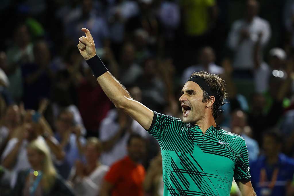 Di partai puncak Federer akan menghadapi Rafael Nadal yang dikalahkannya di final Australia Terbuka 2017.