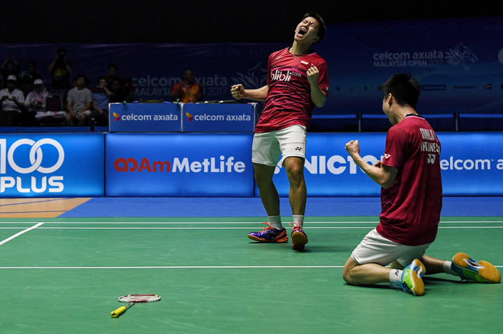 Pasangan Kevin Sanjaya Sukamuljo/Marcus Fernaldi Gideon berhasil meraih gelar juara Malaysia Open Super Series Premier 2017.