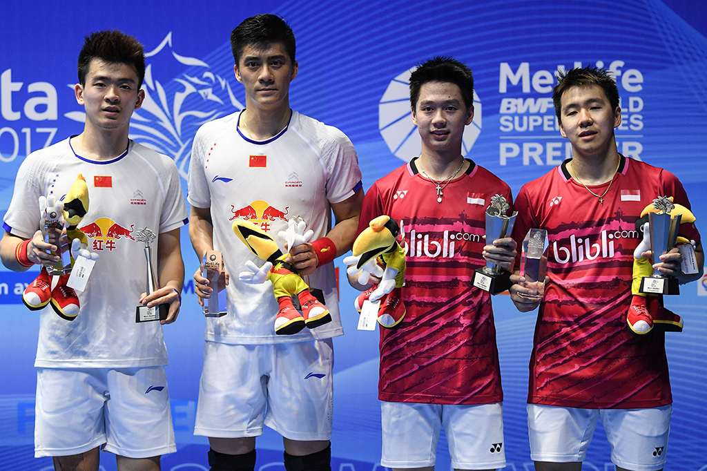 Kevin/Marcus mengalahkan ganda putra China, Fu Haifeng/Zheng Siwei, dengan skor 21-14, 14-21, dan 21-12 , Minggu (9/4/2017).