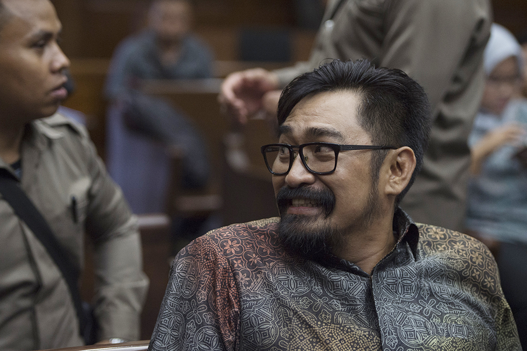 Andi Zulkarnaen Mallarangeng alias Choel Mallarangeng menjalani sidang perdana kasus hambalang.
