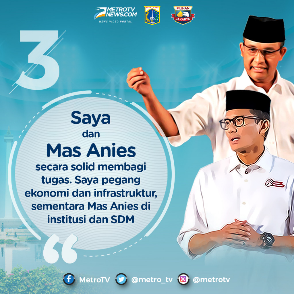 Sandiaga: Saya dan Mas Anies Secara Solid Membagi Tugas