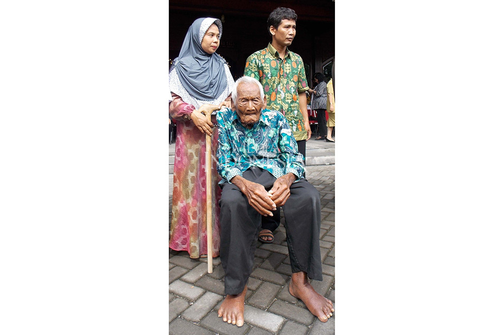 Sodimejo alias Mbah Gotho, manusia tertua asal Sragen semasa hidup. MI/Ferdinand