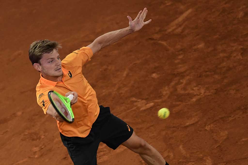 Goffin memaksa Nadal menyelesaikan set pertama dengan tie-break 7-6(3). 
