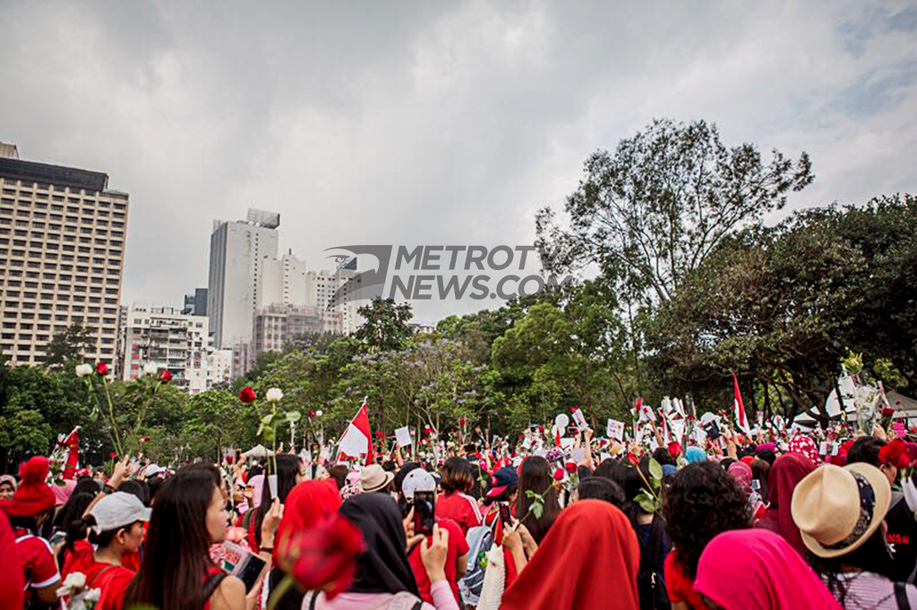 Ratusan WNI di Hong Kong Gelar Aksi Damai