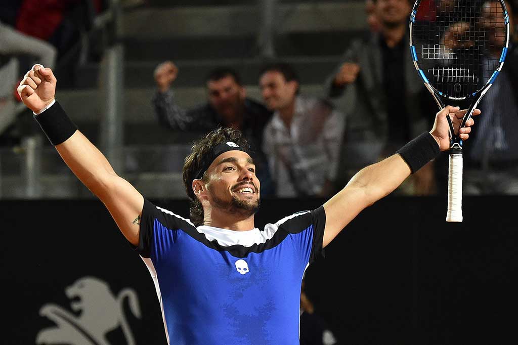 Fognini menyudahi perlawanan Murray dua set langsung 6-2, 6-4.