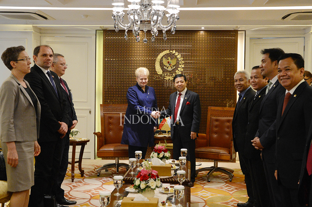 Dewan Perwakilan Rakyat (DPR) menerima kunjungan Presiden Lithuania Dalia Grybauskatie.