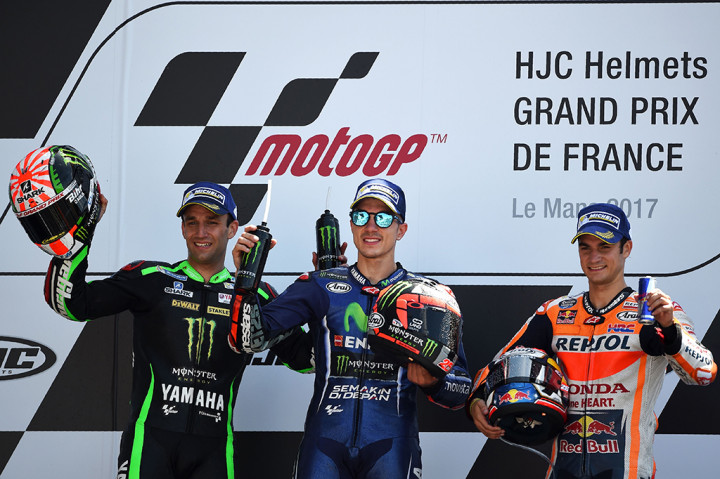 Posisi kedua diraih oleh Johann Zarco yang sempat memimpin di awal sesi balapan. Sementara urutan ketiga dan keempat dihuni Dani Pedrosa dan Andrea Dovizioso.