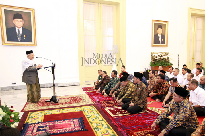 Acara buka bersama diisi dengan ceramah dari Rais Aam PBNU Ma'ruf Amin.