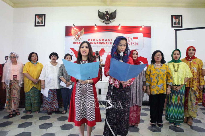 Para tokoh nasional dan aktivis perempuan mendeklarasikan Gerakan Kebangkitan Nasional jilid II di Jakarta, Sabtu (3/6/2017).