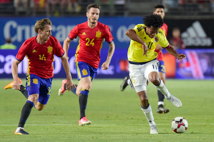 Keunggulan Kolombia bertahan hingga memasuki menit-menit akhir pertandingan. Tapi kemenangan Kolombia kemudian dibuyarkan oleh Alvaro Morata yang mencetak gol di menit ke-87. Dia memaksimalkan umpan Saul Niguez dari sisi kiri dengan sundulan.