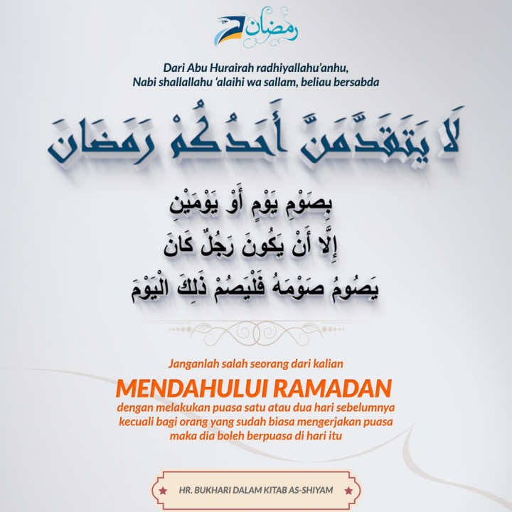 Larangan Mendahului Berpuasa Saat Ramadan