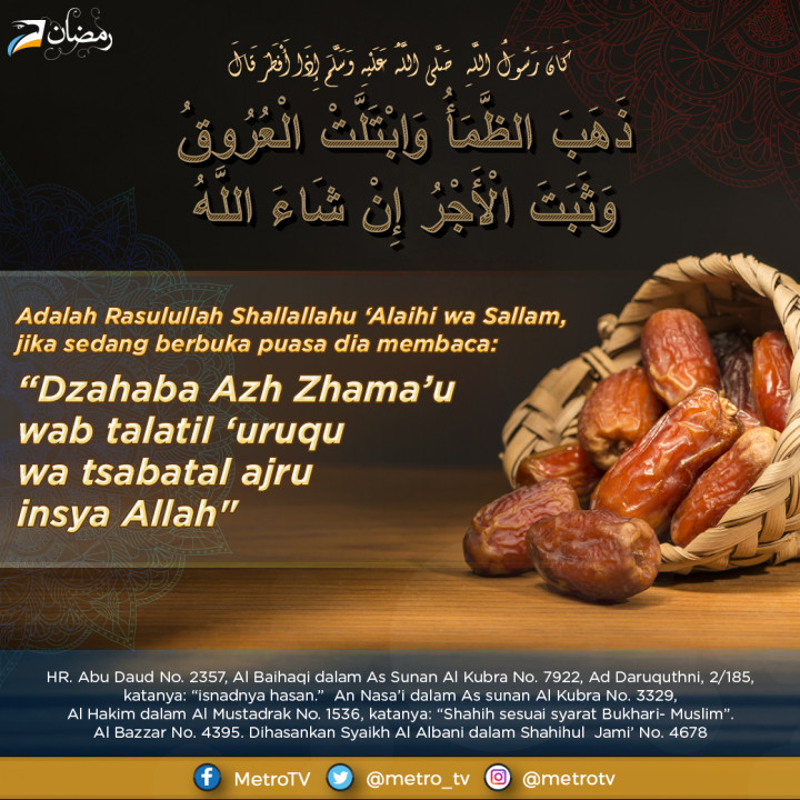 Sunnah Membaca Do'a Ketika Berbuka Puasa