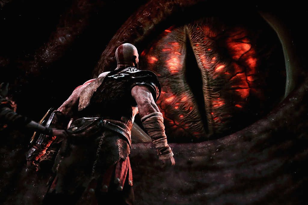 Sony memamerkan keseluruhan dari footage gameplay God of War di Shrine Auditorium, Senin (12/06).
