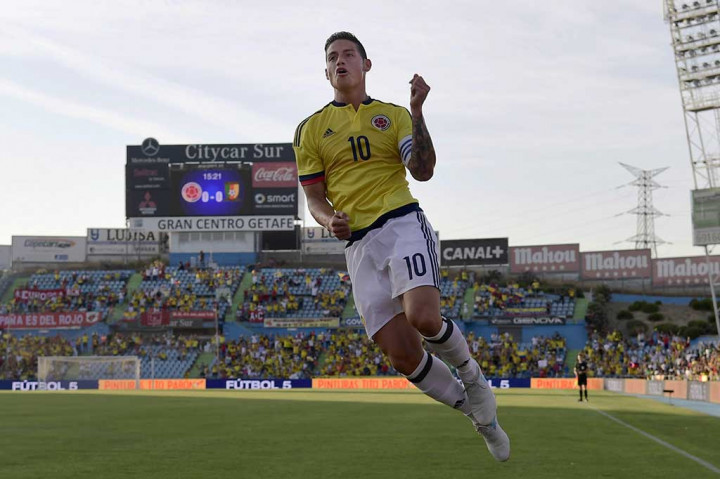 Pemain yang merumput di Real Madrid James Rodriguez membuka keunggulan timnya pada menit ke-16.