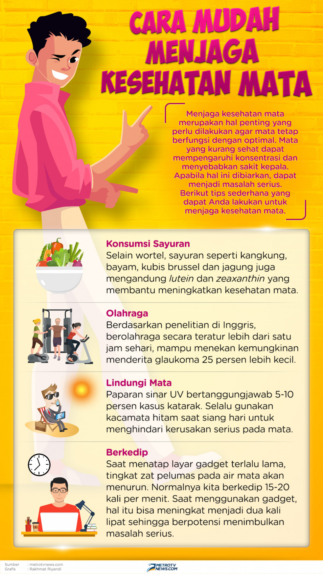 Infografik Cara Mudah Menjaga Kesehatan Mata