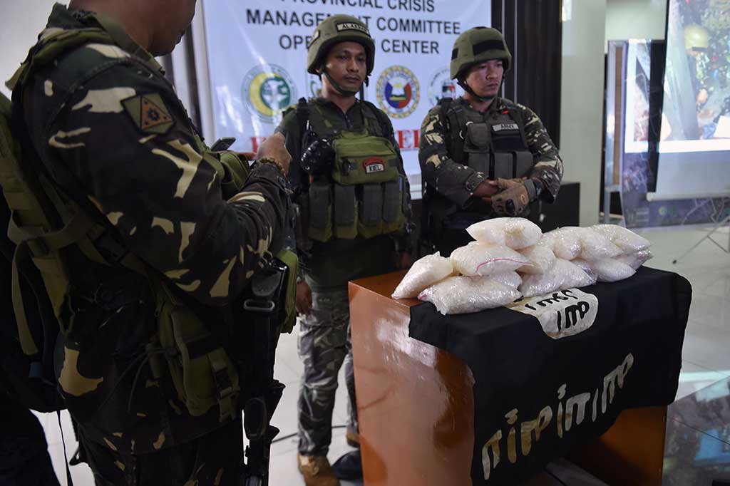 Sabu yang ditemukan di tempat persembunyian kelompok militan Maute tersebut sebanyak 11 kg.