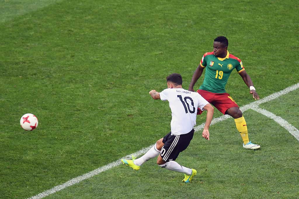 Setelah imbang tanpa gol di babak pertama, Timnas Jerman unggul terlebih dahulu saat laga babak kedua berjalan tiga menit lewat tembakan keras Kerem Demirbay dari luar kotak penalti.