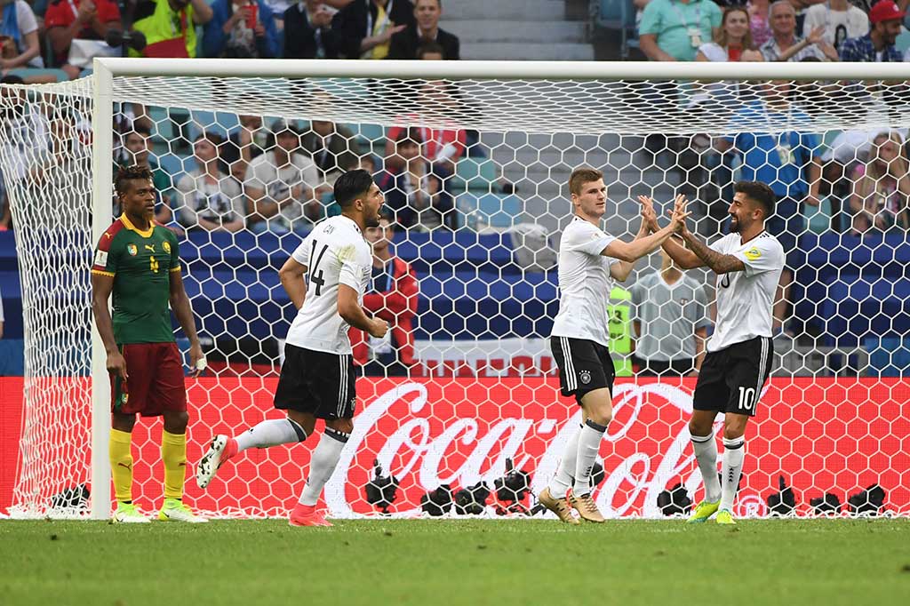 Tiga menit berselang Die Manschaft menggandakan keunggulan lewat Timo Werner.