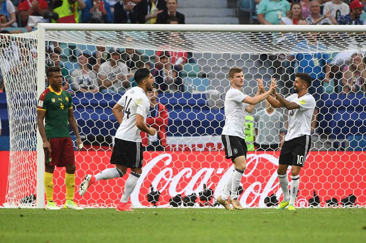 Tiga menit berselang Die Manschaft menggandakan keunggulan lewat Timo Werner.