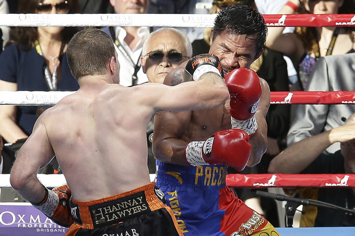 Juara dunia delapan divisi, Manny Pacquiao, menelan kekalahan saat menghadapi pertarungan World Boxing Organization (WBO) kelas welterweight melawan Jeff Horn di Stadion Suncorp, Brisbane, Australia.