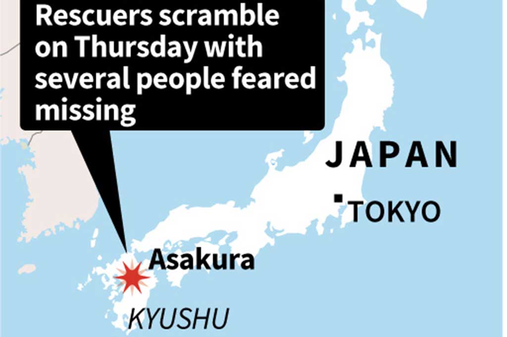 Prefektur Fukuoka dan Oita terkena dampak terburuk akibat bencana alam tersebut.