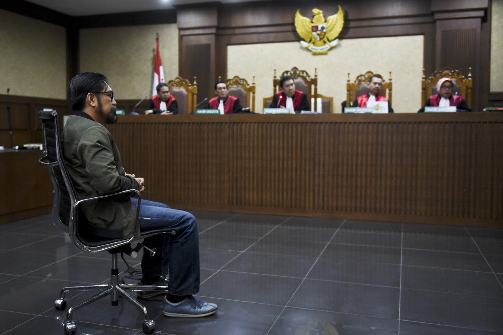 Terdakwa kasus korupsi proyek Pusat Pendidikan dan Pelatihan Sekolah Olahraga Nasional (P3SON) Hambalang Andi Zulkarnaen Mallarangeng alias Choel Mallarangeng menjalani sidang pembacaan putusan di Pengadilan Tipikor Jakarta.