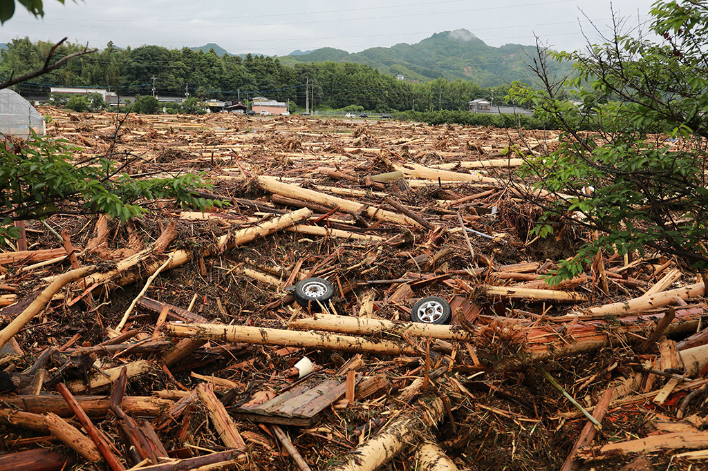 Lokasi yang semula hijau dan indah menjadi kotor dan rusak akibat tumbangnya pohon-pohon dan puing-puing yang terbawa banjir.