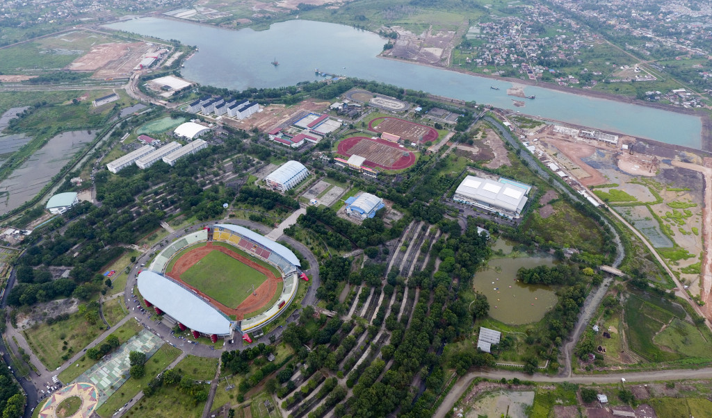 Di komplek Jakabaring Sport CIty (JSC) Palembang seluas 325 hektar ini terus dilakukan pembangunan sebagai persiapan tuan rumah Asian Games 2018. 