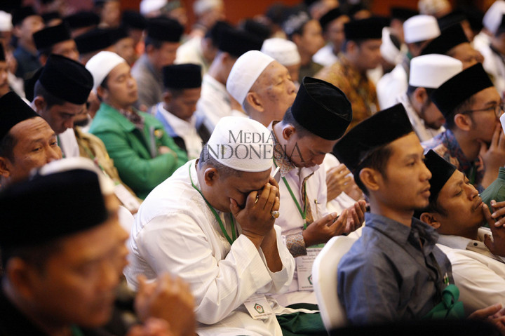 Presiden Jokowi menghadiri acara Halaqah Nasional Alim Ulama di Hotel Borobudur, Jakpus. Acara itu mengambil tema