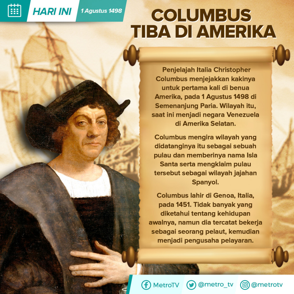 Hari Ini: Colombus Tiba di Amerika