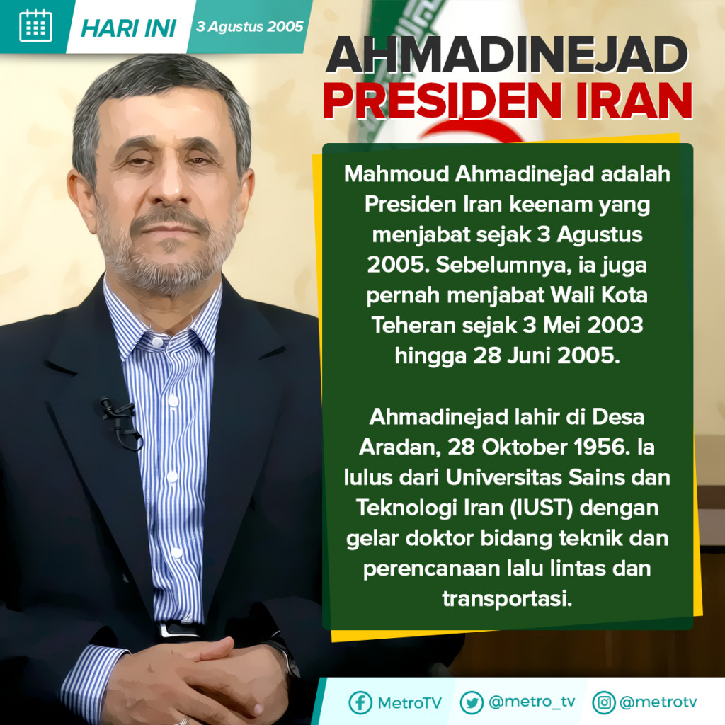 Hari Ini: Ahmadinejad Presiden Iran