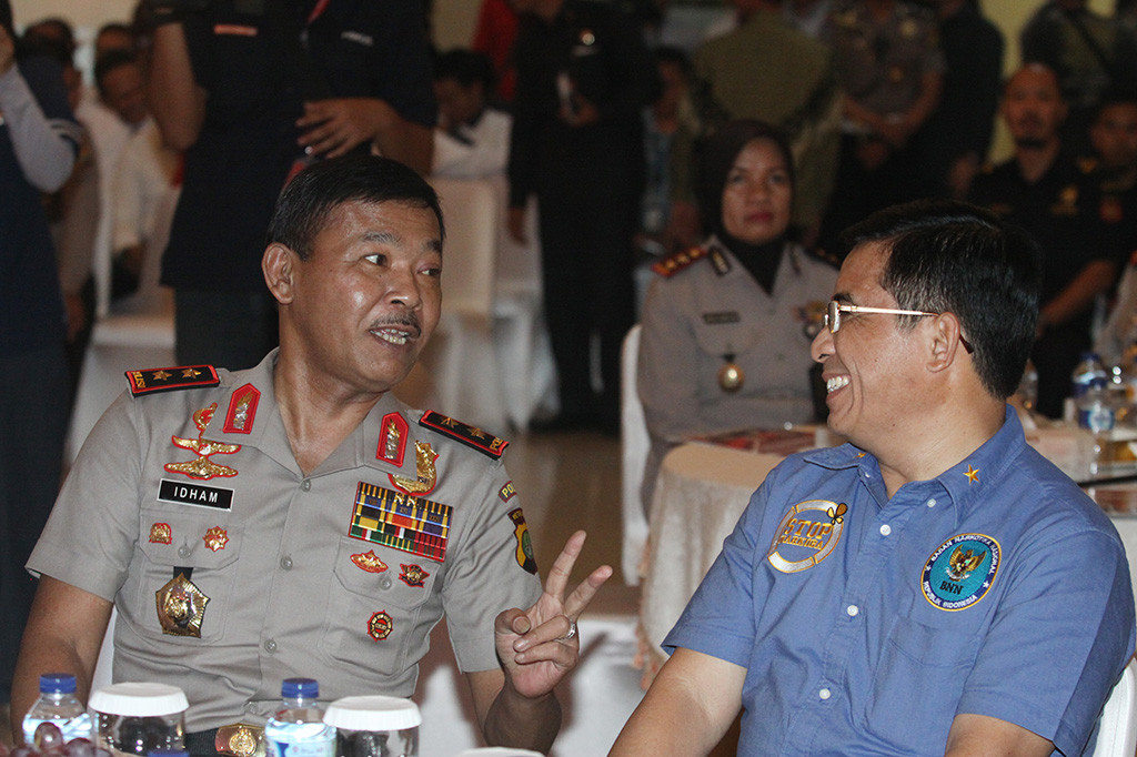 Direktur Prekursor dan Psikotropika BNN, Brigjen Pol Anjan Pramuka menghadiri acara penghargaan kepada anggota berprestasi yang mengungkap penyelundupan satu ton sabu sindikat internasional di Polda Metrojaya, Jakarta.