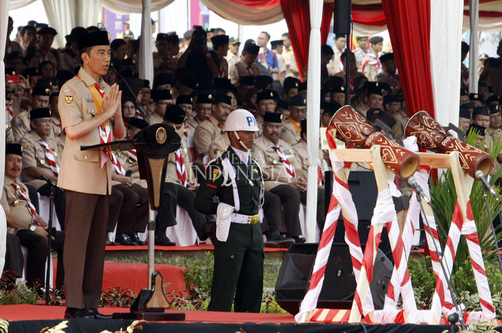 Jokowi mengatakan generasi Pramuka sekarang adalah generasi milenial, generasi yang cara berpikirnya berbeda dengan generasi sebelumnya. Karena itu, harus ada terobosan ke depan dan berasal dari anak-anak muda Indonesia, seperti penggunaan media sosial untuk menanamkan rasa bangga dan cinta tanah air.