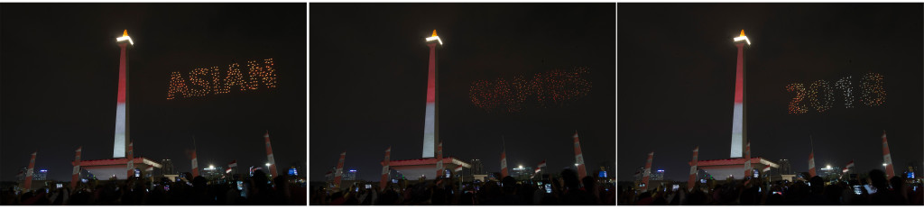 Ratusan drone membentuk Asian Games 2018 dalam peresmian