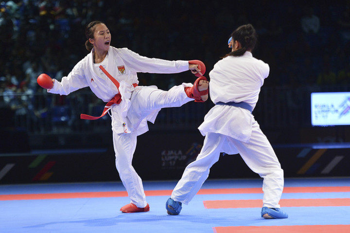 Indonesia berhasil menambah perolehan medali emas SEA Games 2017 melalui Srunita Sari Sukatendel dari cabang karate nomor kumite bawah 50 kg putri.