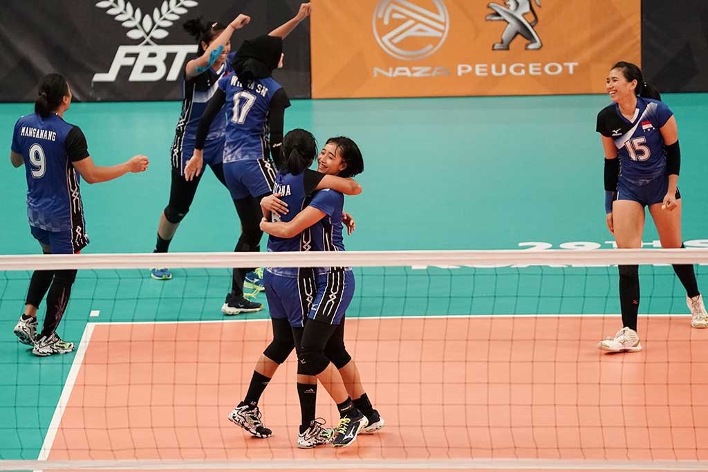 Pebola voli putri Indonesia meluapkan kegembiraan mereka usai memastikan diri melaju ke final SEA Games 2017, Sabtu (26/8/2017).
